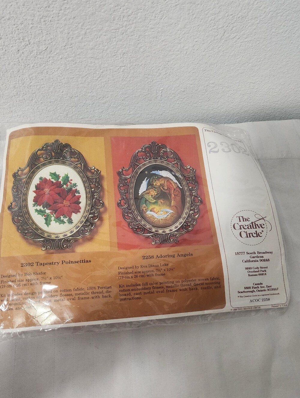 Tapestry Poinsettias & Adoring Angels Needlecraft Kit - Red, Green, Gold